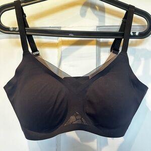 Honeylove Bra M Black Wireless Crossover Lace Adjustable Convertible Stretch